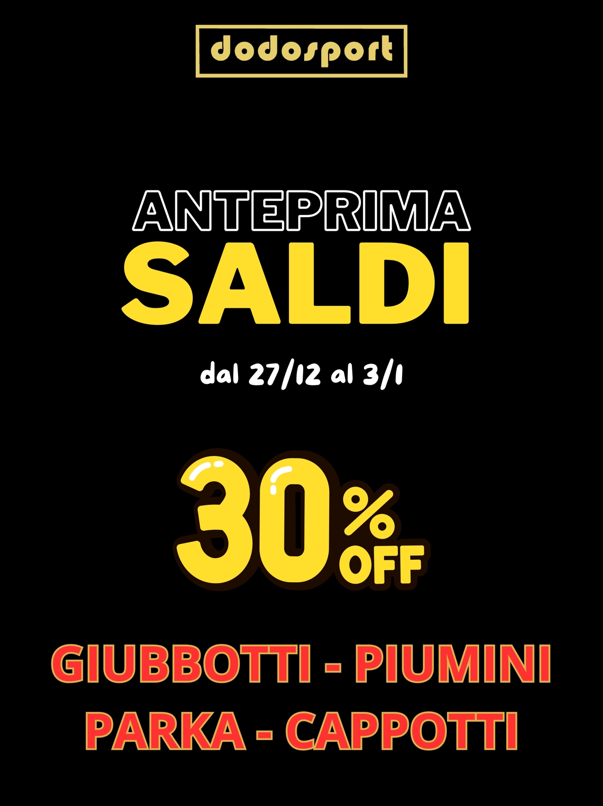 ANTEPRIMA SALDI: -30% giubbotti uomo